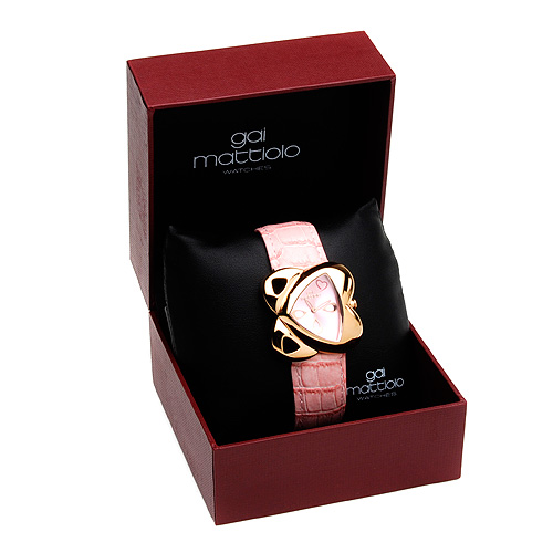 *GAI MATTIOLO* PINK LEATHER WATCH-MADE IN ITALY